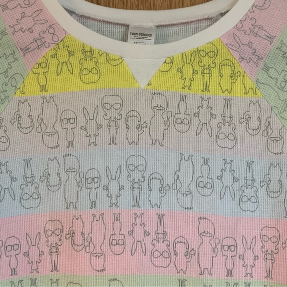 NWOT! BOB’S BURGERS Striped Thermal PAJAMAS SLEEP SET!BRAND NEW Lost tag @ store - Picture 6 of 14